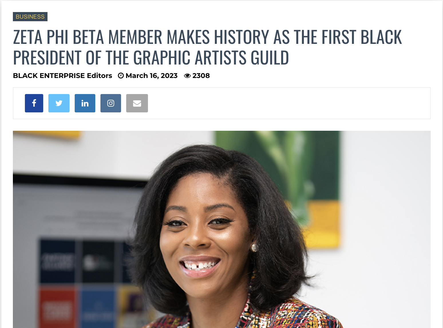Yanique DaCosta First Black President of the Graphic Artists Guild